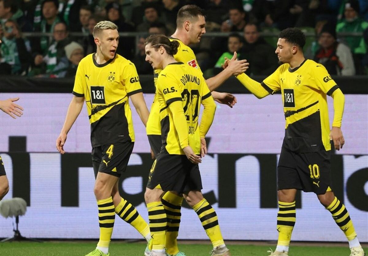 دورتموند با ۱۰ بازیکن از وردربرمن ۳ امتیاز گرفت
