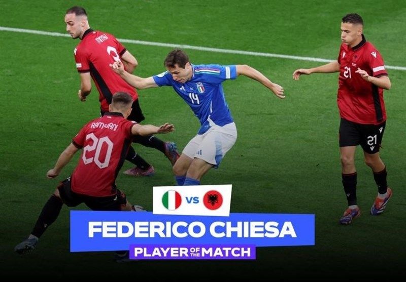  کیه‌زا بهترین بازیکن مصاف ایتالیا و آلبانی لقب گرفت 