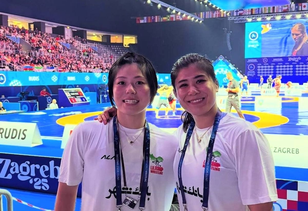 ستاره‌های کشتی زنان ژاپن با لباس ایران!