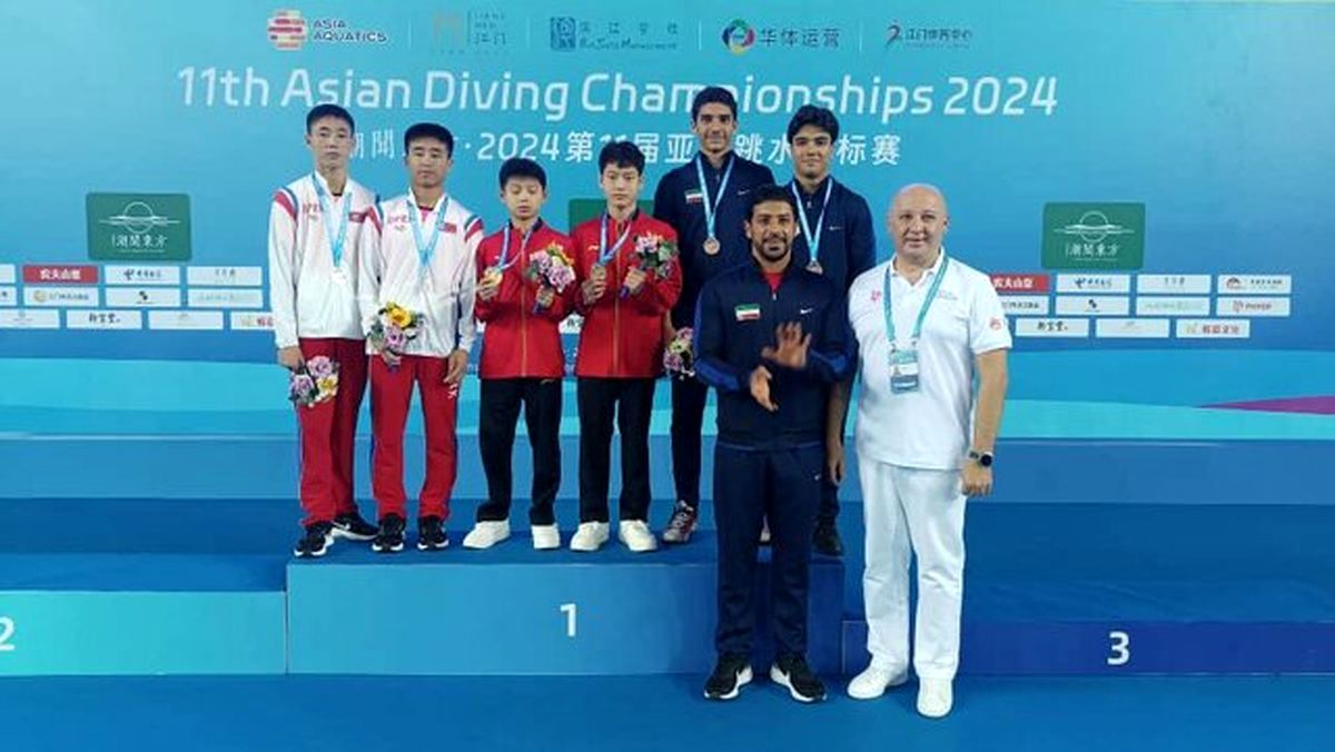 سومین مدال ایران در شیرجه قهرمانی آسیا/ برنز واژیر و اصلانی در سکوی ۱۰ متر
