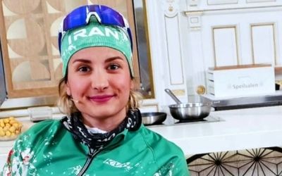 ورزشکار زن ایرانی در آغوش ستاره آمریکایی