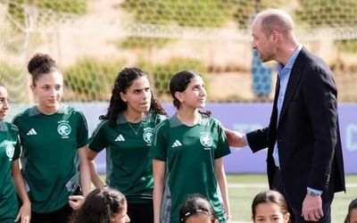 دیدار ویژه شاهزاده انگلیس با دختران فوتبالیست عربستان