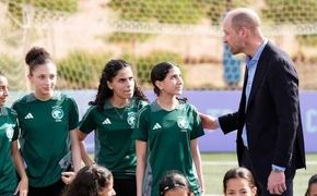دیدار ویژه شاهزاده انگلیس با دختران فوتبالیست عربستان