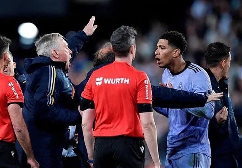 ۲ جلسه محرومیت برای بلینگام به دلیل پرخاش به داور
