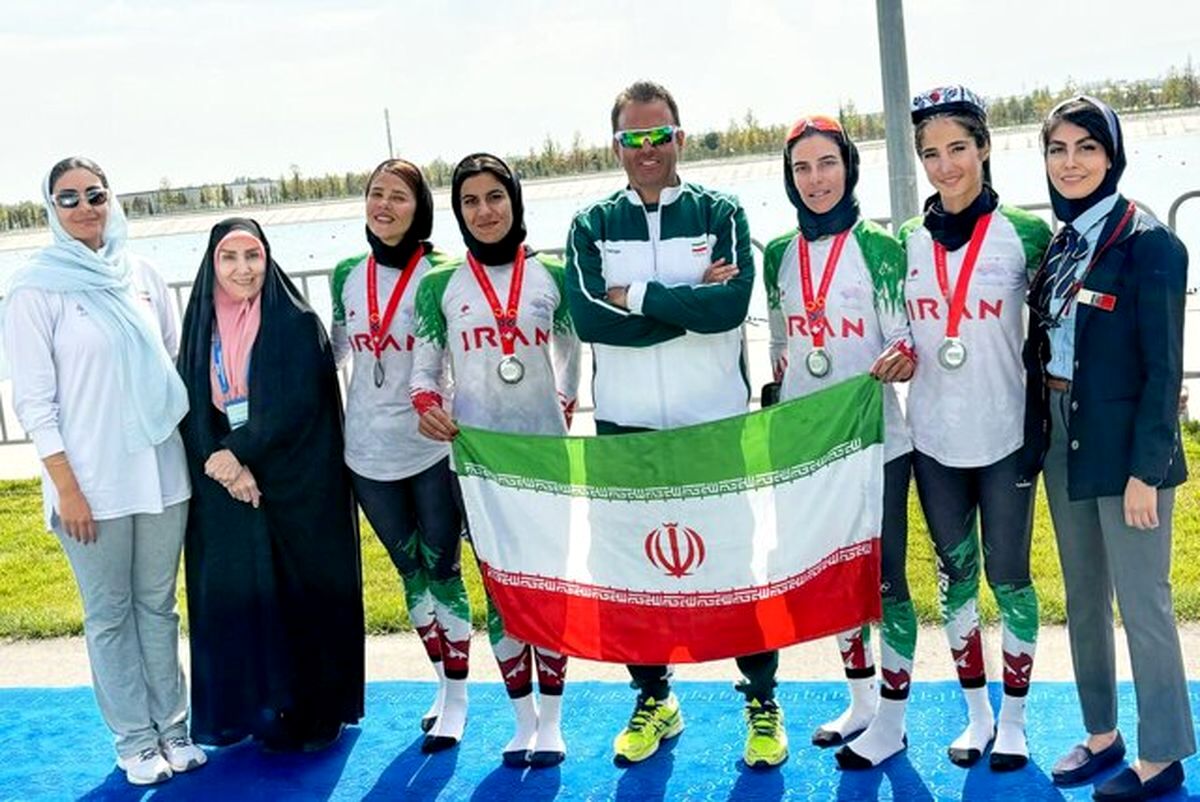 مدال نقره رویینگ ۴ نفره زنان ایران در قهرمانی آسیا
