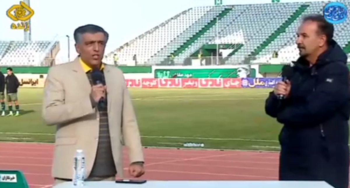 سوتی بد مجری بازی آلومینیوم اراک و شمس آذر روی آنتن زنده/ ویدئو
